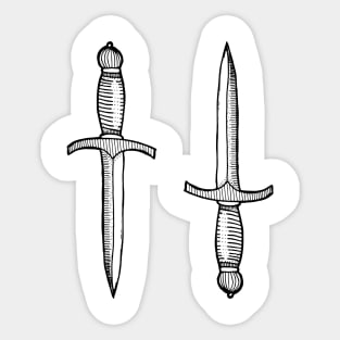 Hand dagger ambidextrous / daga / gift Sticker